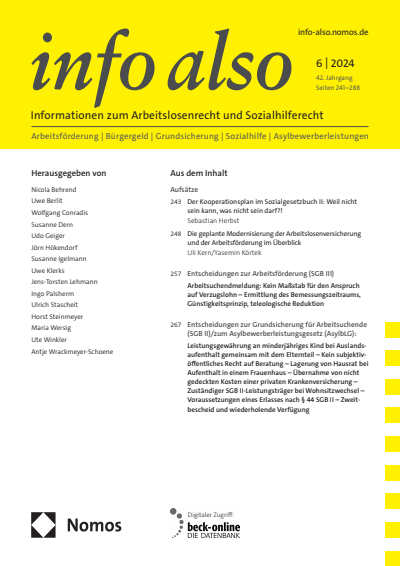 Cover der Ausgabe: info also Jahrgang 42 (2024), Heft 6