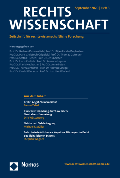 Cover der Ausgabe: RW Rechtswissenschaft Jahrgang 11 (2020), Heft 3