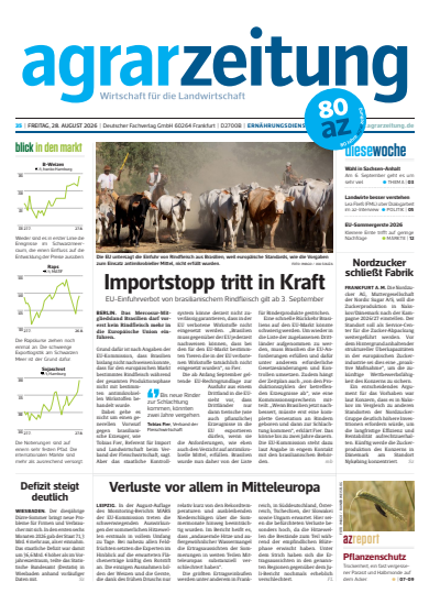 Cover der Ausgabe: agrarzeitung Jahrgang 81 (2026), Heft 35