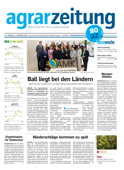 Cover der Ausgabe: agrarzeitung Jahrgang 81 (2026), Heft 40