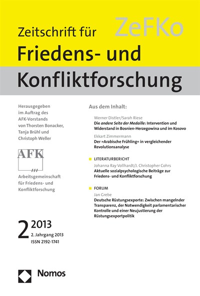 Cover of Volume: ZeFKo Zeitschrift für Friedens- und Konfliktforschung Volume 2 (2013), Edition 2