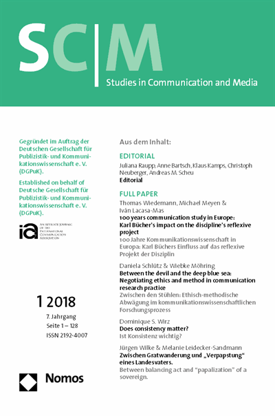 Cover der Ausgabe: SCM Studies in Communication and Media Jahrgang 7 (2018), Heft 1