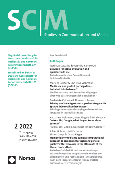Cover der Ausgabe: SCM Studies in Communication and Media Jahrgang 11 (2022), Heft 2