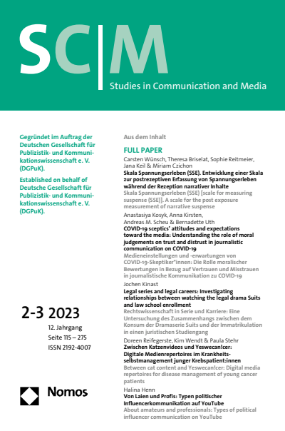 Cover of Volume: SCM Studies in Communication and Media Volume 12 (2023), Edition 2-3
