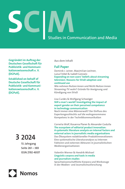 Cover of Volume: SCM Studies in Communication and Media Volume 13 (2024), Edition 3