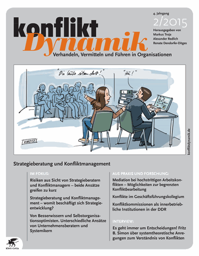 Cover der Ausgabe: Konfliktdynamik Jahrgang 4 (2015), Heft 2