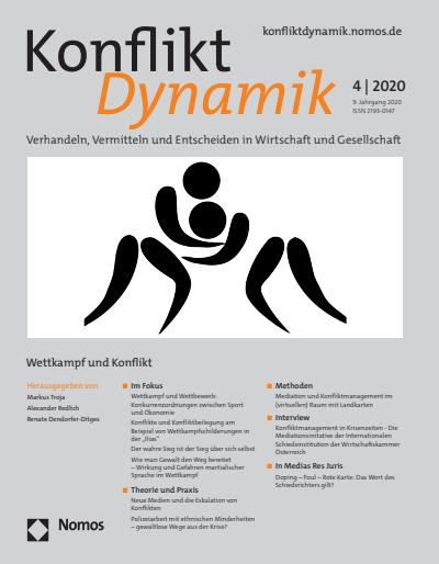 Cover der Ausgabe: Konfliktdynamik Jahrgang 9 (2020), Heft 4