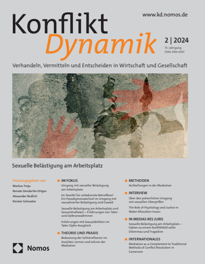 Cover der Ausgabe: Konfliktdynamik Jahrgang 13 (2024), Heft 2