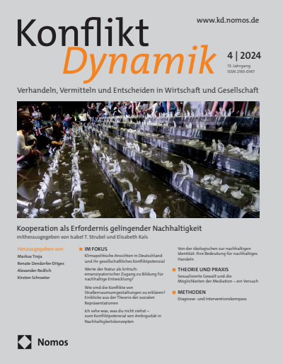 Cover der Ausgabe: Konfliktdynamik Jahrgang 13 (2024), Heft 4