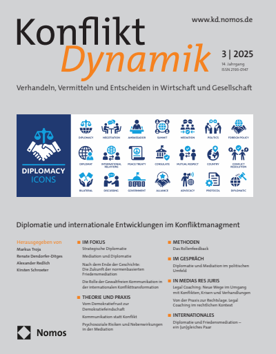 Cover der Ausgabe: Konfliktdynamik Jahrgang 14 (2025), Heft 3