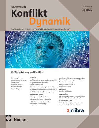 Cover der Ausgabe: Konfliktdynamik Jahrgang 15 (2026), Heft 3