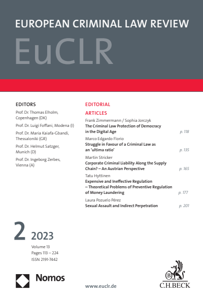 Cover der Ausgabe: EuCLR European Criminal Law Review Jahrgang 13 (2023), Heft 2