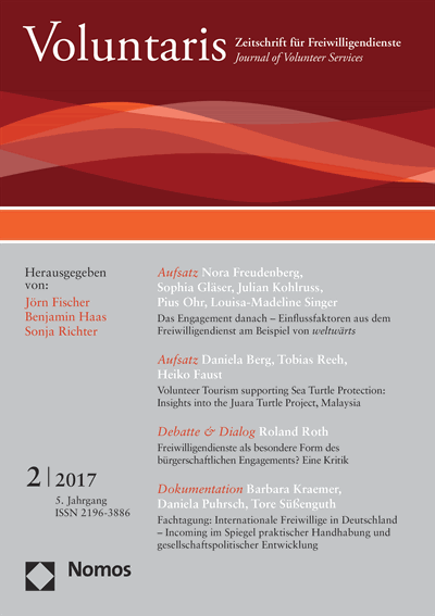 Cover der Ausgabe: Voluntaris Jahrgang 5 (2017), Heft 2