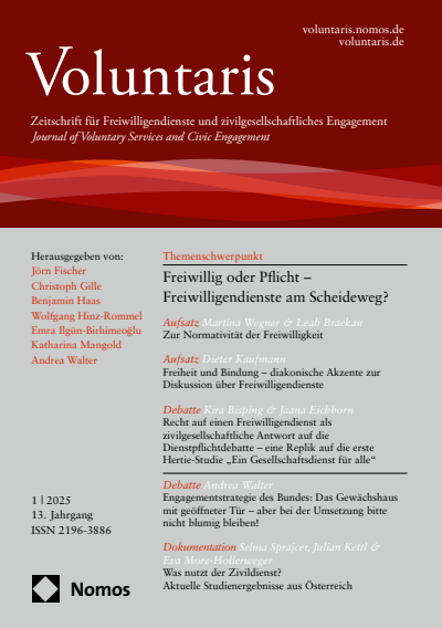 Cover of Volume: Voluntaris Volume 13 (2025), Edition 1