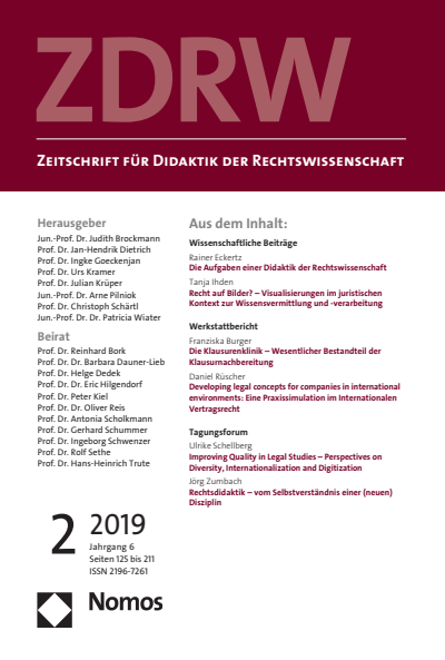 Cover of Volume: ZDRW Zeitschrift für Didaktik der Rechtswissenschaft Volume 6 (2019), Edition 2