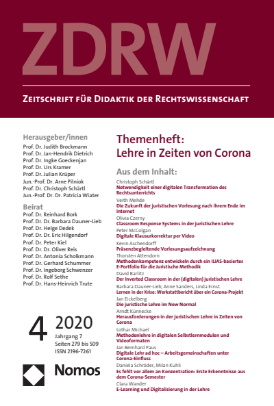 Cover of Volume: ZDRW Zeitschrift für Didaktik der Rechtswissenschaft Volume 7 (2020), Edition 4