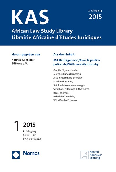 Cover of Volume: KAS African Law Study Library Volume 2 (2015), Edition 1