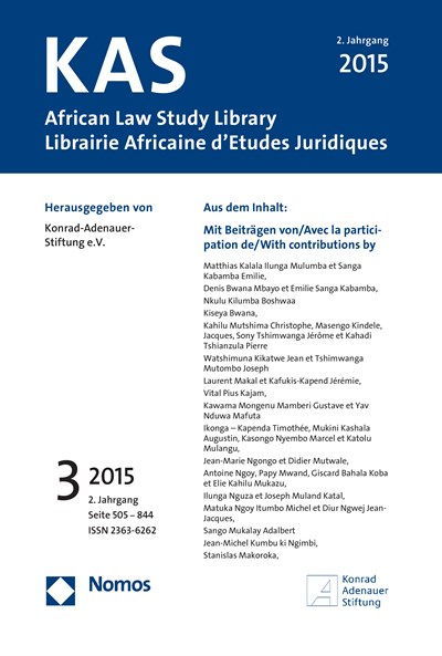 Cover of Volume: KAS African Law Study Library Volume 2 (2015), Edition 3