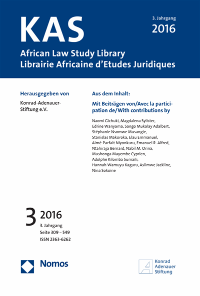 Cover of Volume: KAS African Law Study Library Volume 3 (2016), Edition 3