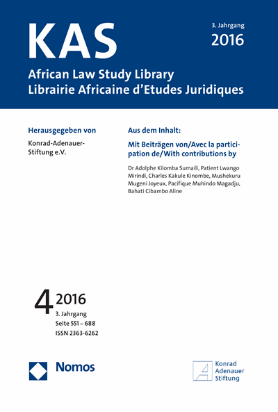 Cover of Volume: KAS African Law Study Library Volume 3 (2016), Edition 4