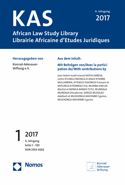 Cover of Volume: KAS African Law Study Library Volume 4 (2017), Edition 1