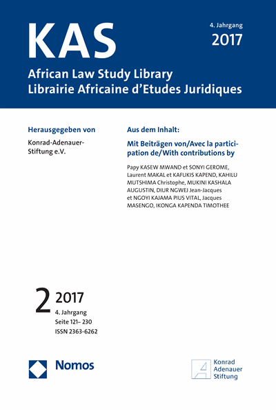 Cover of Volume: KAS African Law Study Library Volume 4 (2017), Edition 2