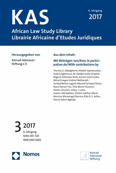 Cover of Volume: KAS African Law Study Library Volume 4 (2017), Edition 3