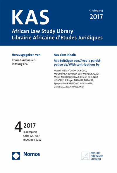 Cover of Volume: KAS African Law Study Library Volume 4 (2017), Edition 4