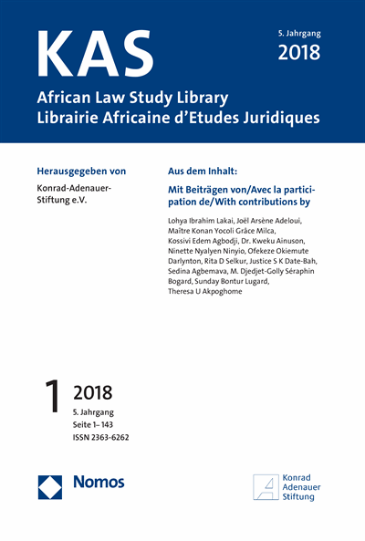 Cover of Volume: KAS African Law Study Library Volume 5 (2018), Edition 1