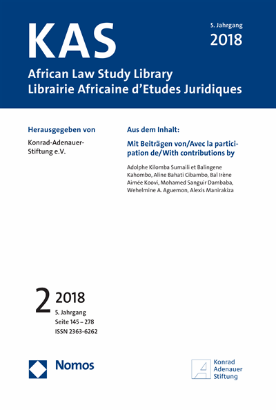 Cover of Volume: KAS African Law Study Library Volume 5 (2018), Edition 2