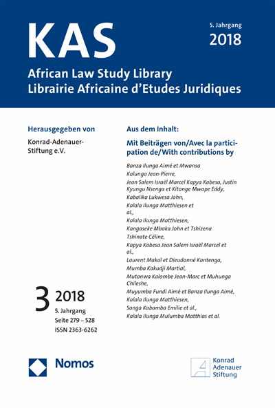 Cover of Volume: KAS African Law Study Library Volume 5 (2018), Edition 3