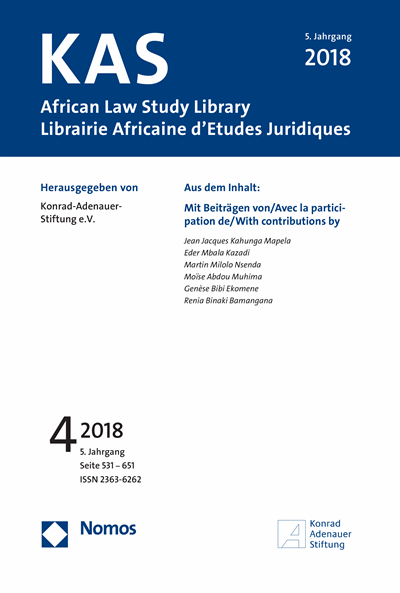 Cover of Volume: KAS African Law Study Library Volume 5 (2018), Edition 4