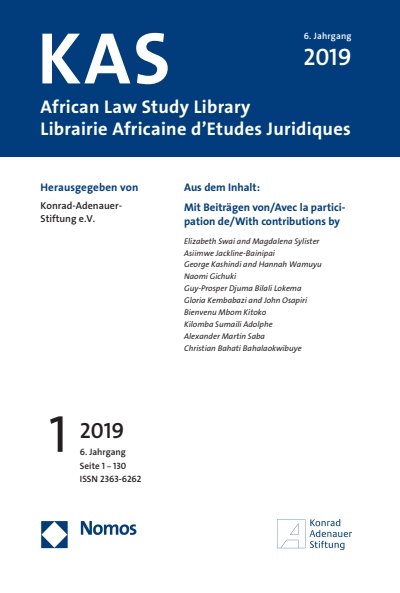 Cover of Volume: KAS African Law Study Library Volume 6 (2019), Edition 1