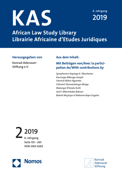 Cover of Volume: KAS African Law Study Library Volume 6 (2019), Edition 2