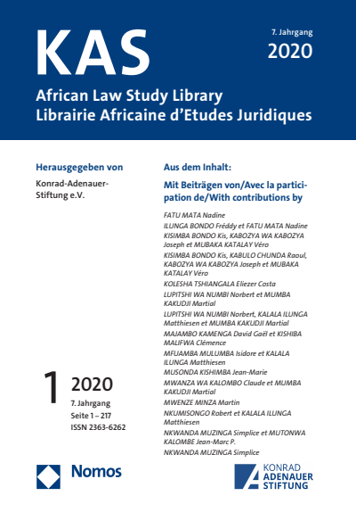 Cover of Volume: KAS African Law Study Library Volume 7 (2020), Edition 1