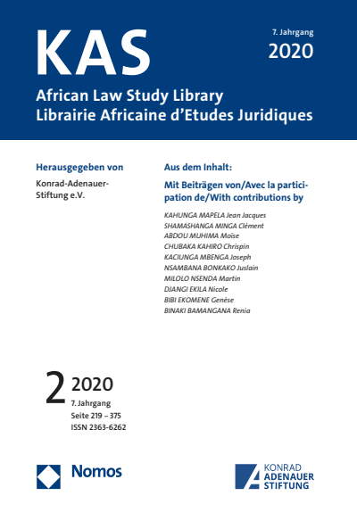 Cover of Volume: KAS African Law Study Library Volume 7 (2020), Edition 2