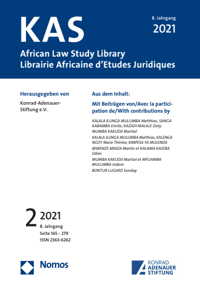 Cover of Volume: KAS African Law Study Library Volume 8 (2021), Edition 2