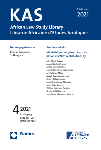 Cover of Volume: KAS African Law Study Library Volume 8 (2021), Edition 4
