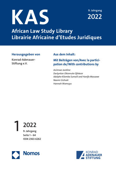 Cover of Volume: KAS African Law Study Library Volume 9 (2022), Edition 1
