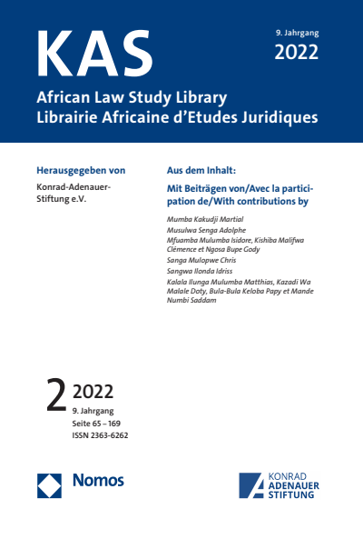 Cover of Volume: KAS African Law Study Library Volume 9 (2022), Edition 2