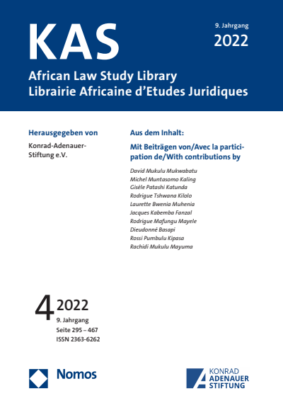 Cover of Volume: KAS African Law Study Library Volume 9 (2022), Edition 4