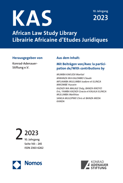 Cover of Volume: KAS African Law Study Library Volume 10 (2023), Edition 2