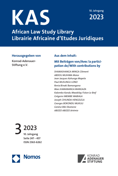 Cover of Volume: KAS African Law Study Library Volume 10 (2023), Edition 3