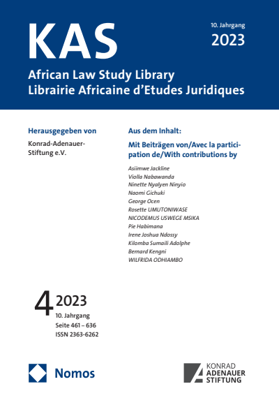 Cover of Volume: KAS African Law Study Library Volume 10 (2023), Edition 4