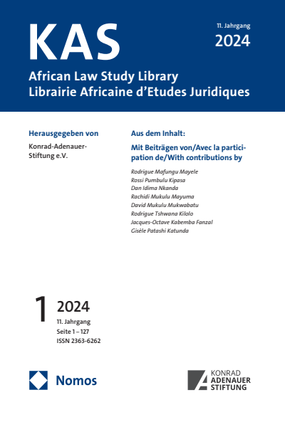 Cover of Volume: KAS African Law Study Library Volume 11 (2024), Edition 1