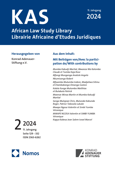 Cover of Volume: KAS African Law Study Library Volume 11 (2024), Edition 2