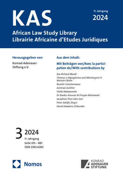 Cover of Volume: KAS African Law Study Library Volume 11 (2024), Edition 3