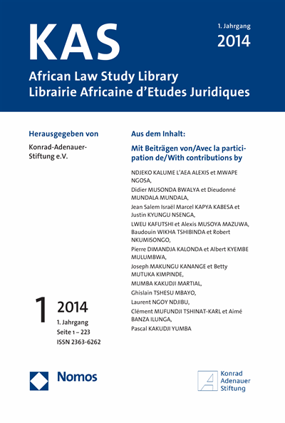 Cover of Volume: KAS African Law Study Library Volume 1 (2014), Edition 1