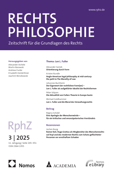 Cover der Ausgabe: RphZ Rechtsphilosophie Jahrgang 11 (2025), Heft 3