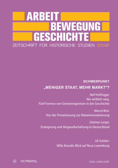 Cover der Ausgabe: Arbeit – Bewegung – Geschichte Jahrgang 23 (2024), Heft 1